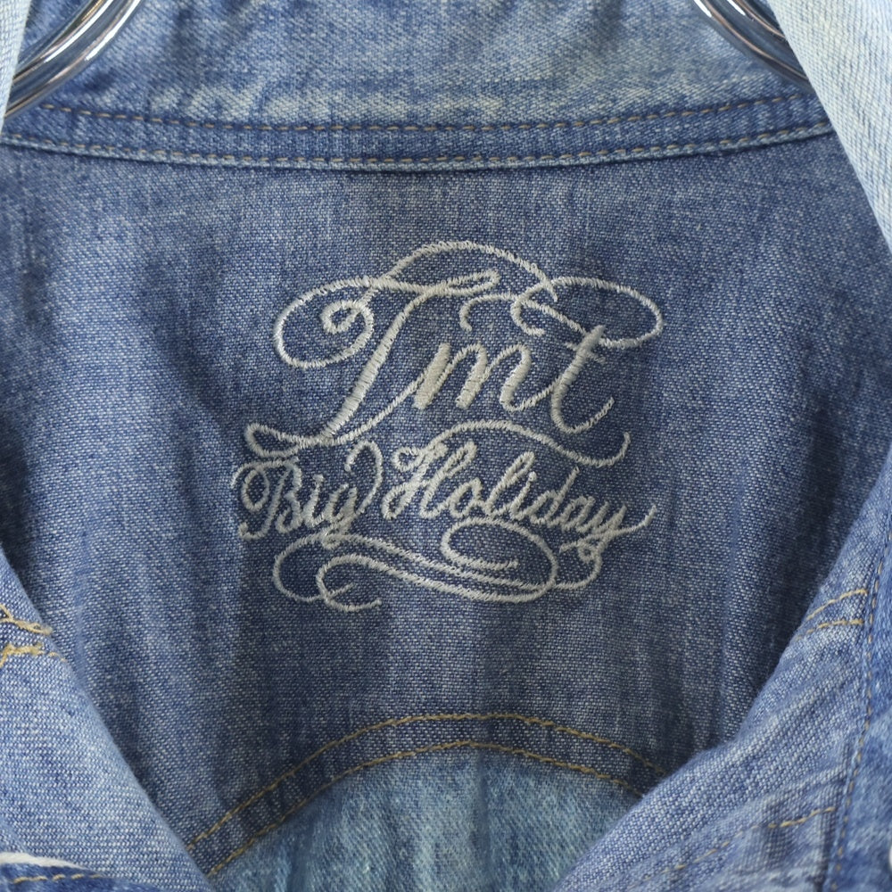 T.M.T(ティーエムティー) 18SS REVIVAL CRUSH DENIM SHIRT リバイバルクラッシュ 長袖テデニムシャツ インディゴ TSH-S18SP02