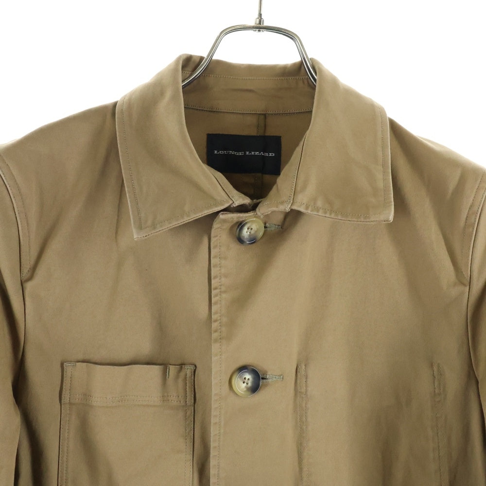 LOUNGE LIZARD(ラウンジリザード) コットン ステンカラーコート ジャケット ブラウン