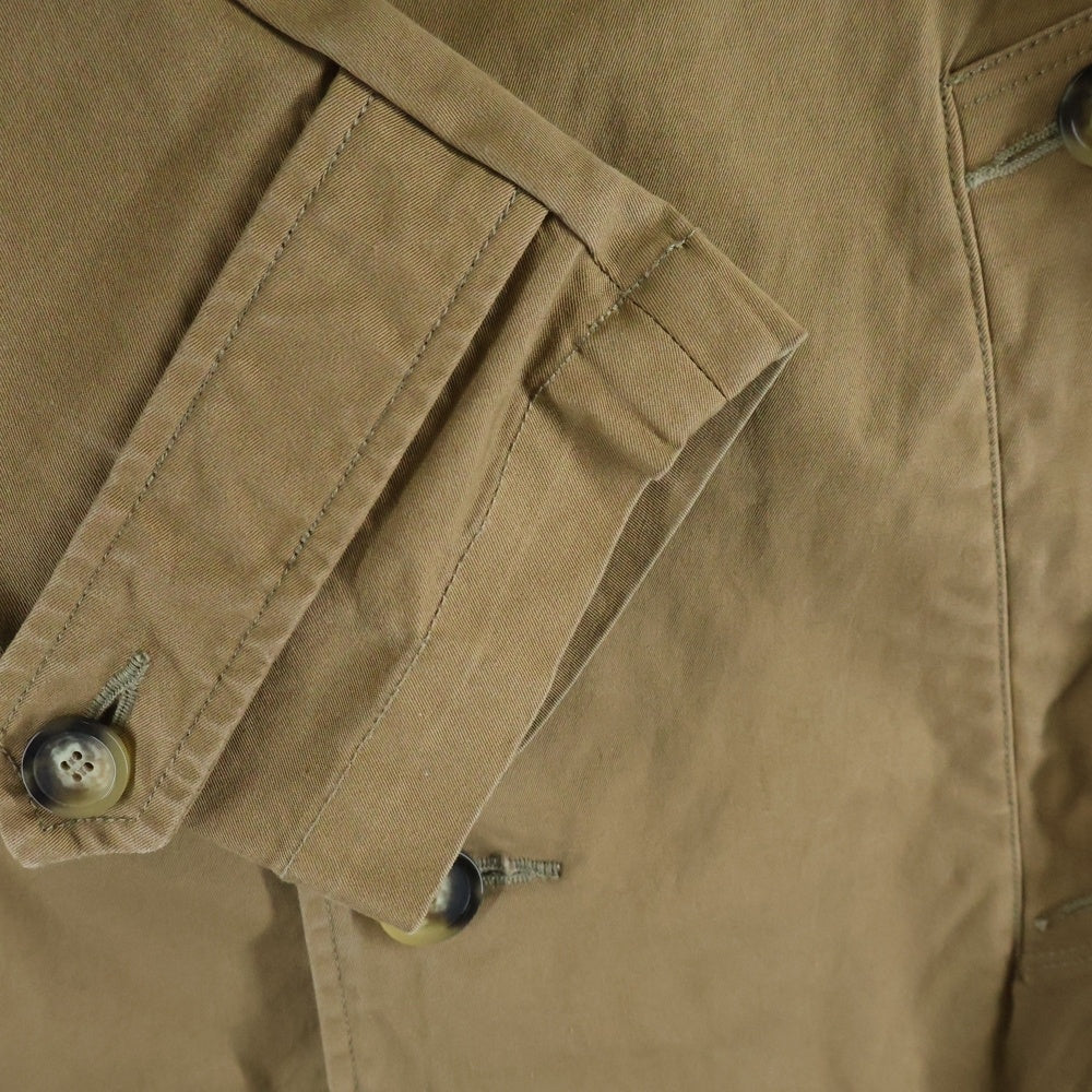 LOUNGE LIZARD(ラウンジリザード) コットン ステンカラーコート ジャケット ブラウン