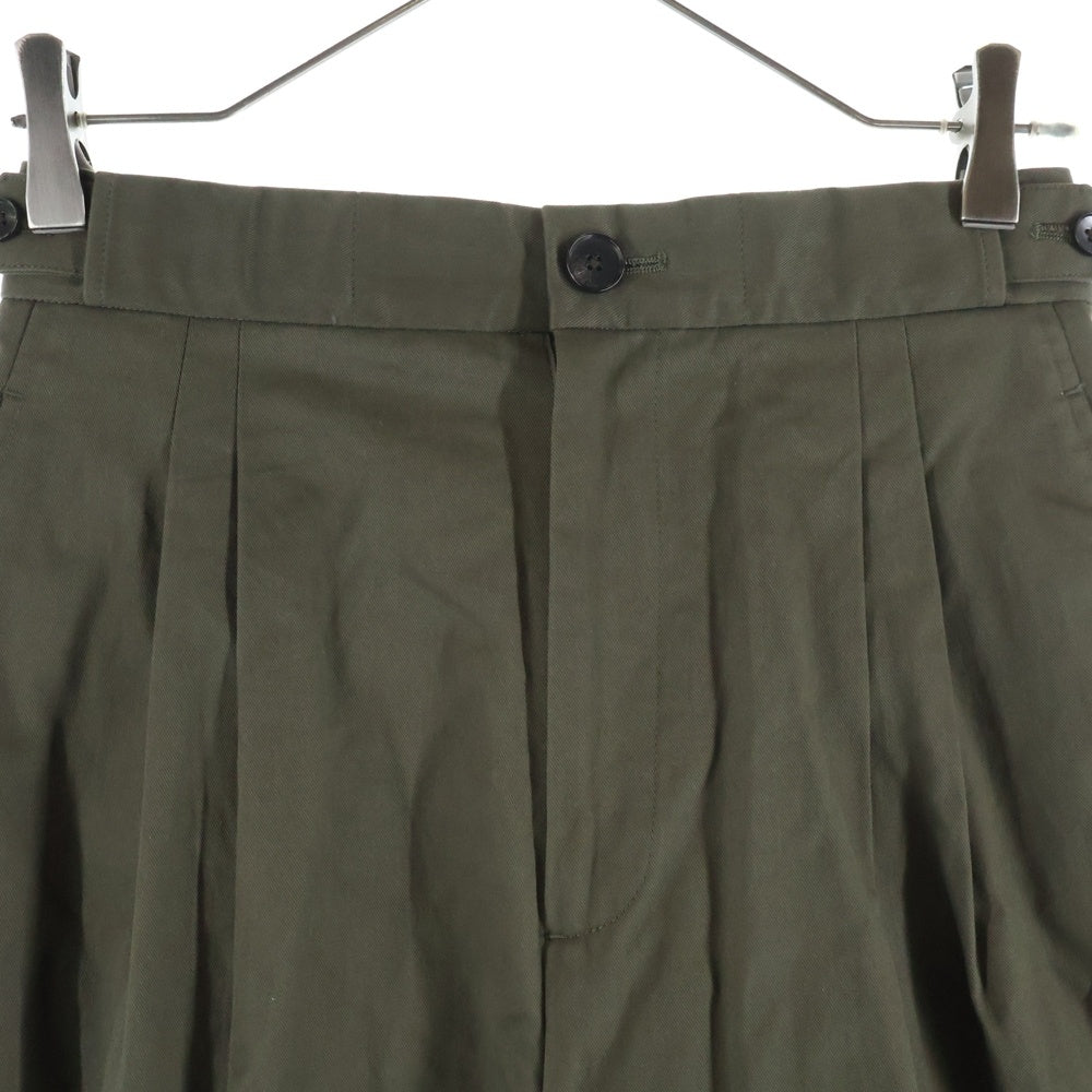 Ron Herman California(ロンハーマン カリフォルニア) 日本製 コットン ツータック ストレートパンツ カーキ レディース 3410600075