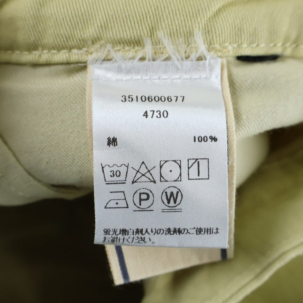 NO BRAND(ノーブランド) B SIDES ビーサイド USA製 コットン ノータック ボタンフライ ワイドパンツ イエロー レディース 3510600677