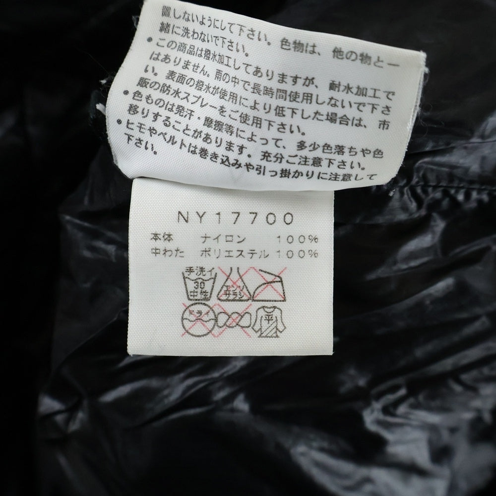 THE NORTH FACE(ザノースフェイス) ロゴ刺繍 フーデッド中綿ジャケット ブラック NY17700