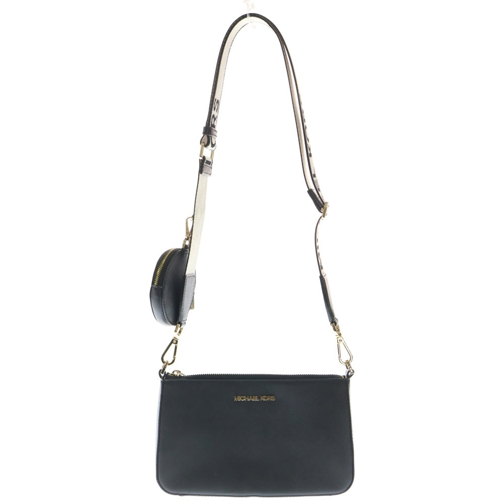 MICHAEL KORS(マイケルコース) Jet Set Saffiano Leather Crossbody Bag ジェットセット クロスボディ サフィアーノ レザー ショルダーバッグ ブラック 35S3GTVC5T