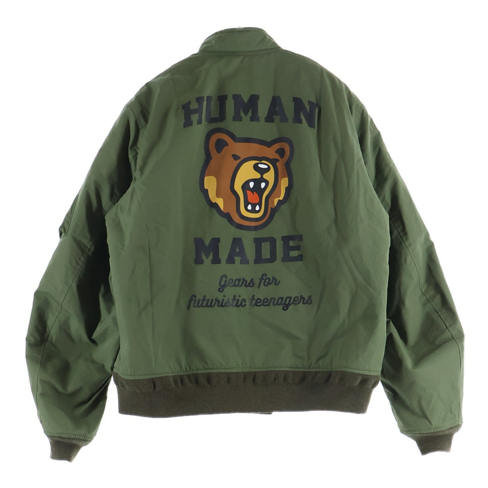 HUMAN MADE(ヒューマンメイド) N2 FLIGHT JACKET フロントロゴデザイン ジップアップ フライトジャケット カーキ