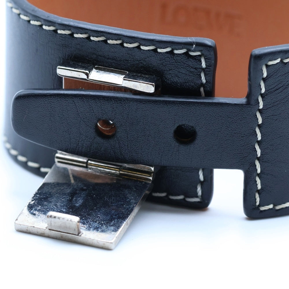 LOEWE(ロエベ) アナグラム レザー ブレスレット ブラック 181951