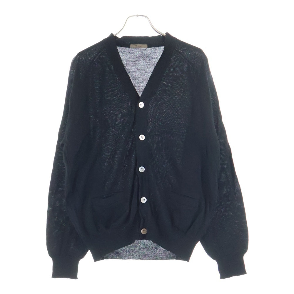 Y's for men(ワイズフォーメン) ダブルポケット 5B レーヨン混 ニット カーディガン ブラック