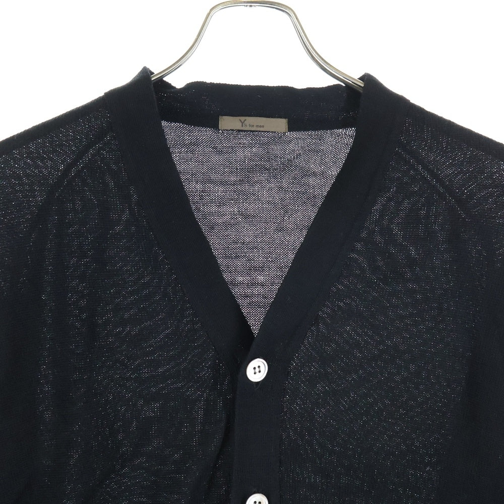 Y's for men(ワイズフォーメン) ダブルポケット 5B レーヨン混 ニット カーディガン ブラック