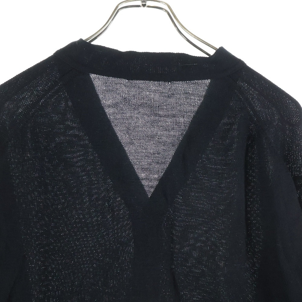 Y's for men(ワイズフォーメン) ダブルポケット 5B レーヨン混 ニット カーディガン ブラック