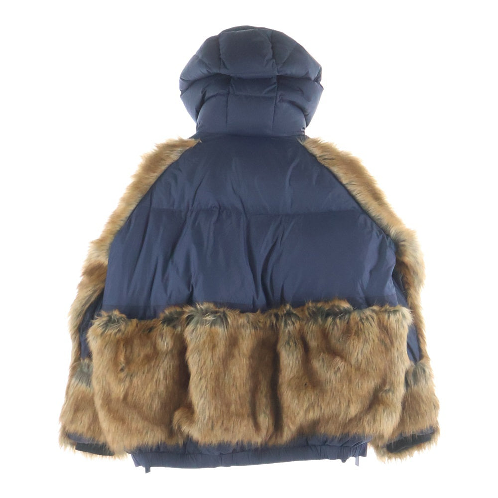 NIKE(ナイキ) ×Sacai 20AW W NRG Rh PARKA エコファー ドッキングデザイン フーデッド ジップアップ ダウンジャケット ネイビー CT3267-475