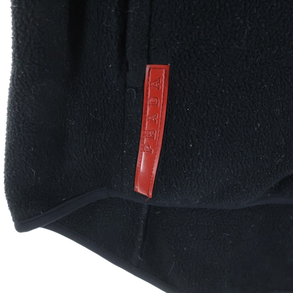 PRADA SPORT(プラダ スポーツ) フロントロゴプレート ダブルポケット ジップアップ ボアベスト ブラック SJG13 E36