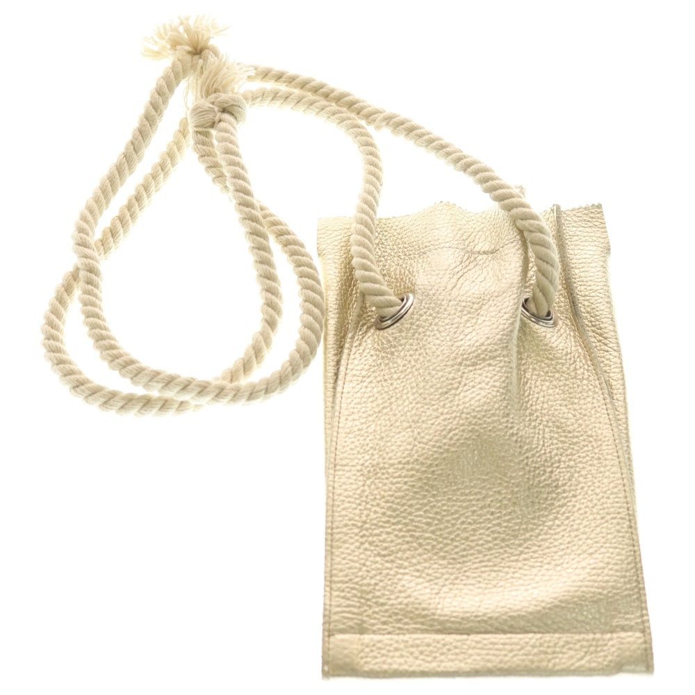 MM6 Maison Margiela(エムエムシックスメゾンマルジェラ) レザー ロープデザイン 巾着バック ショルダーバッグ ゴールド S41UI0026 SY1067 レディース