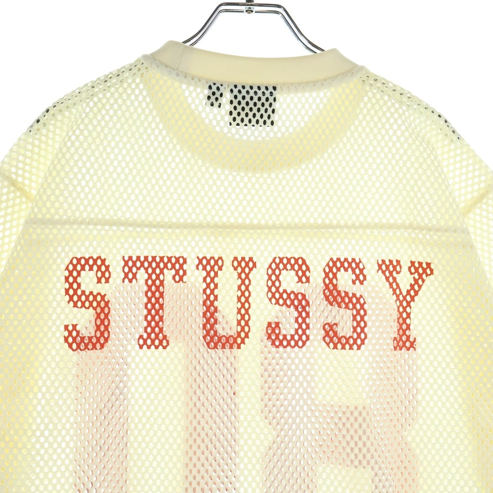 STUSSY(ステューシー) TEAM JERSEY 80 チーム ナンバリングデザイン クルーネック メッシュ 半袖Tシャツ イエロー