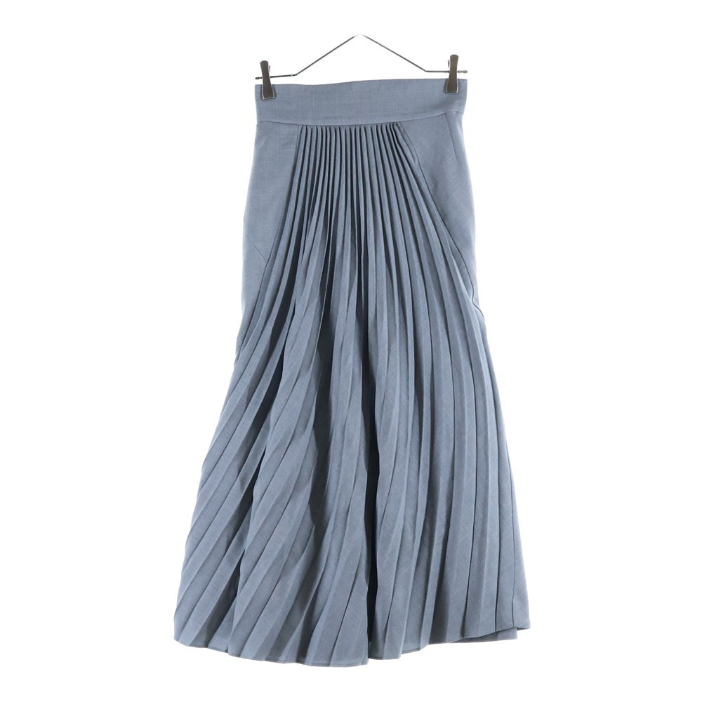 Mame Kurogouchi(マメ クロゴウチ) 21AW CURVED PLEATED SKIRT カーブド プリーツド ロングスカート レディース グレー MM21FW-SK021