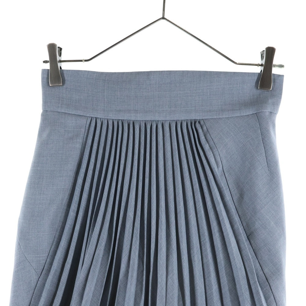 Mame Kurogouchi(マメ クロゴウチ) 21AW CURVED PLEATED SKIRT カーブド プリーツド ロングスカート レディース グレー MM21FW-SK021