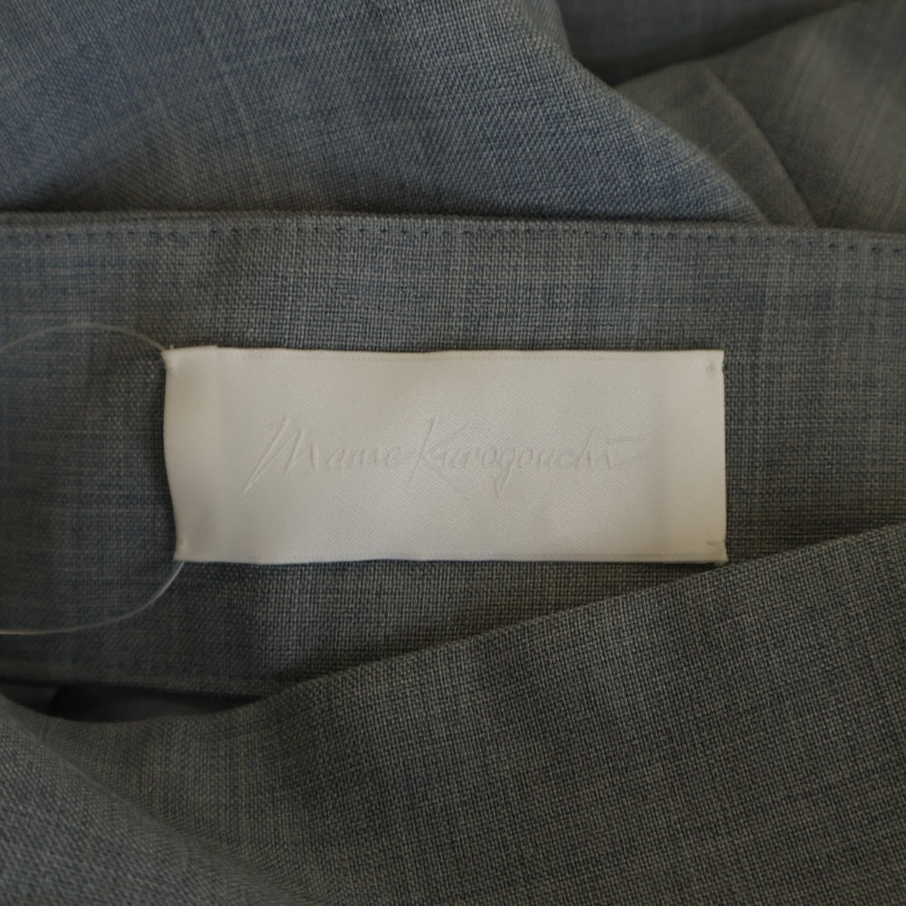 Mame Kurogouchi(マメ クロゴウチ) 21AW CURVED PLEATED SKIRT カーブド プリーツド ロングスカート レディース グレー MM21FW-SK021