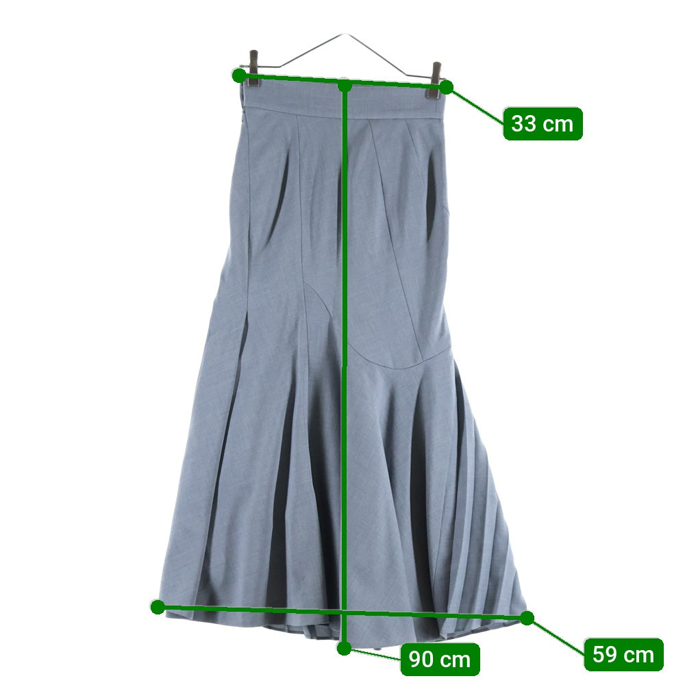 Mame Kurogouchi(マメ クロゴウチ) 21AW CURVED PLEATED SKIRT カーブド プリーツド ロングスカート レディース グレー MM21FW-SK021