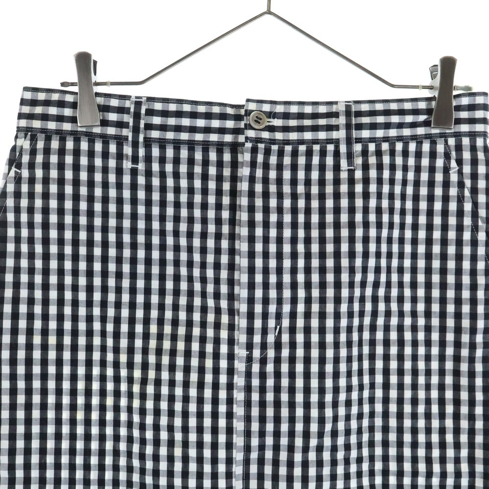 tricot COMME des GARCONS(トリコ コム デ ギャルソン) 99SS ダブルポケット ギンガムチェック柄 ジップアップ ロングスカート レディース ブラック/ホワイト TS-1000430