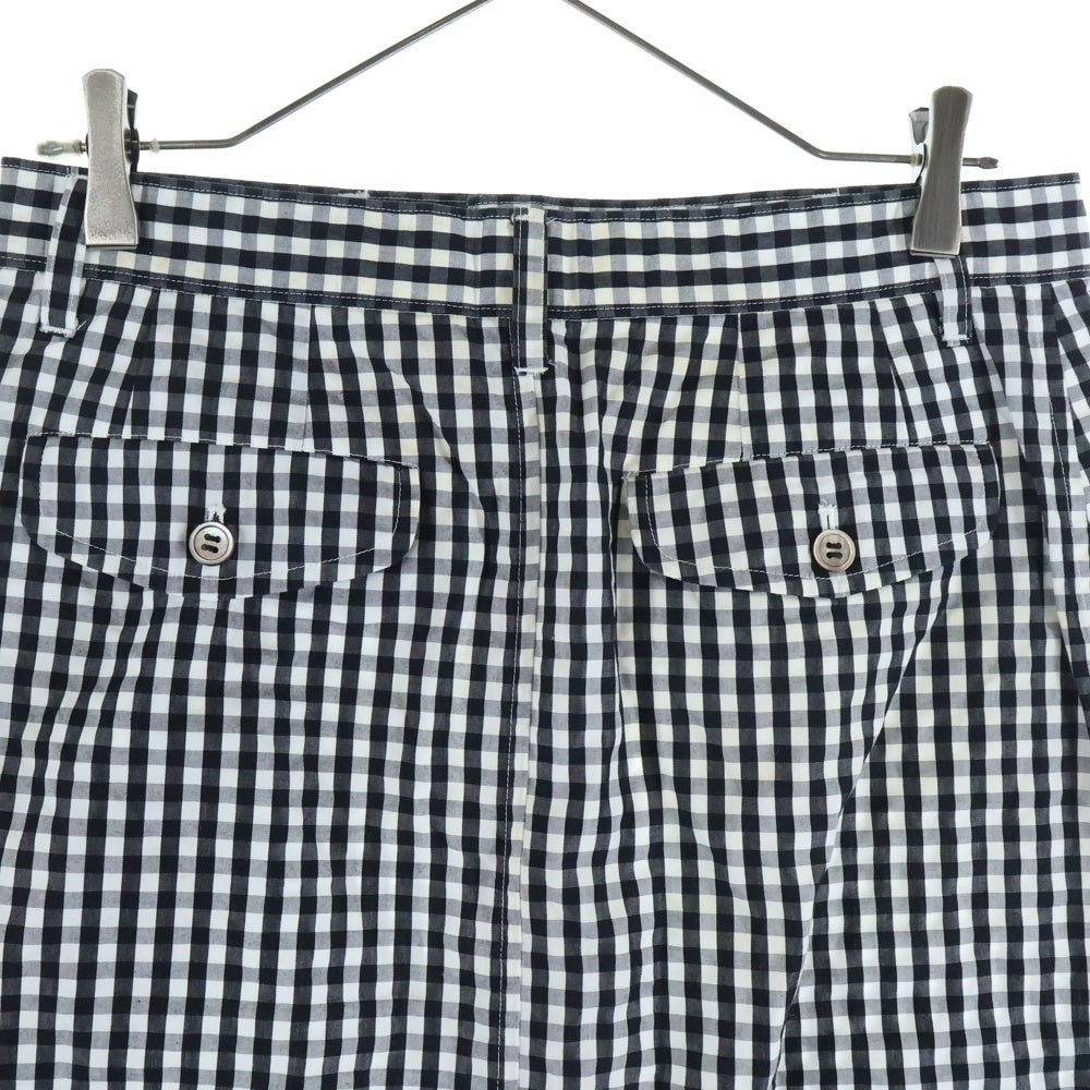 tricot COMME des GARCONS(トリコ コム デ ギャルソン) 99SS ダブルポケット ギンガムチェック柄 ジップアップ ロングスカート レディース ブラック/ホワイト TS-1000430