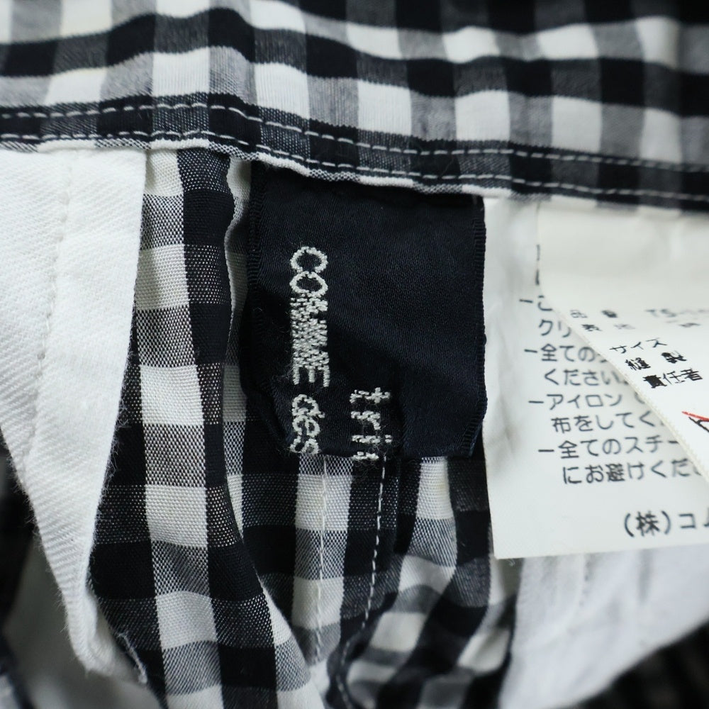 tricot COMME des GARCONS(トリコ コム デ ギャルソン) 99SS ダブルポケット ギンガムチェック柄 ジップアップ ロングスカート レディース ブラック/ホワイト TS-1000430