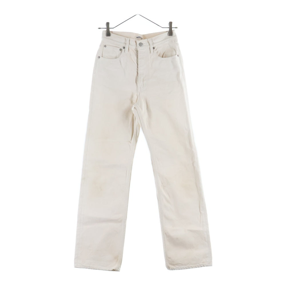 AURALEE(オーラリー) 20SS HARD TWIST DENIM ハード ツイスト ジップアップ デニムパンツ ホワイト A20SP05DM