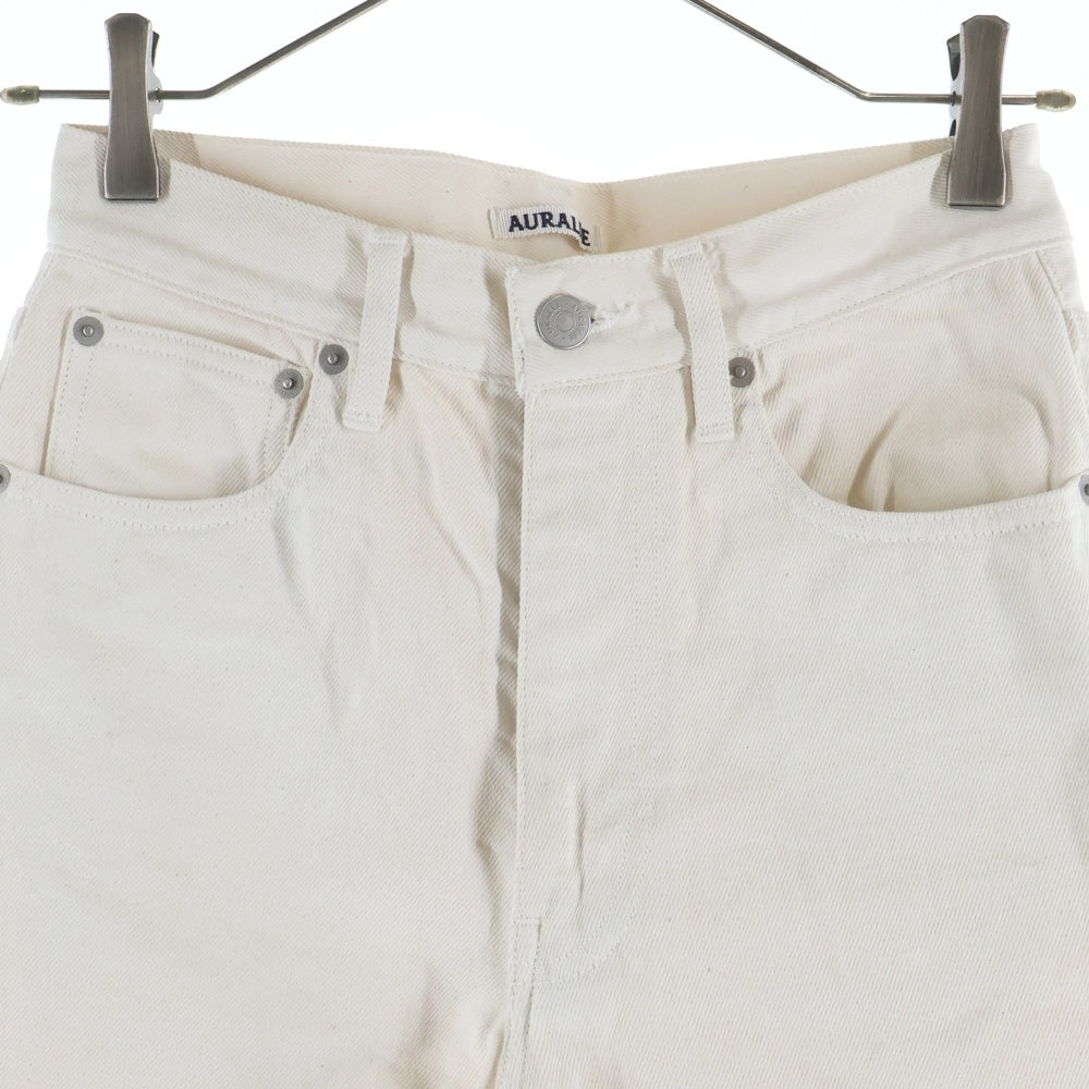 AURALEE(オーラリー) 20SS HARD TWIST DENIM ハード ツイスト ジップアップ デニムパンツ ホワイト A20SP05DM