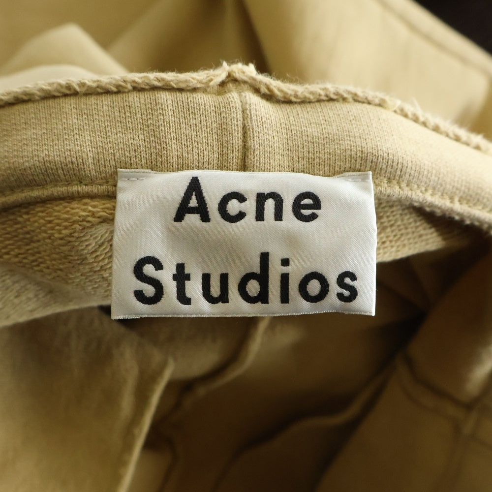 Acne Studios(アクネ ストゥディオズ) FADED BLACK FLEECE TROUSERS フェイディッド ドローストリング ロゴデザイン フリースパンツ イエロー FN-WN-TROU000169