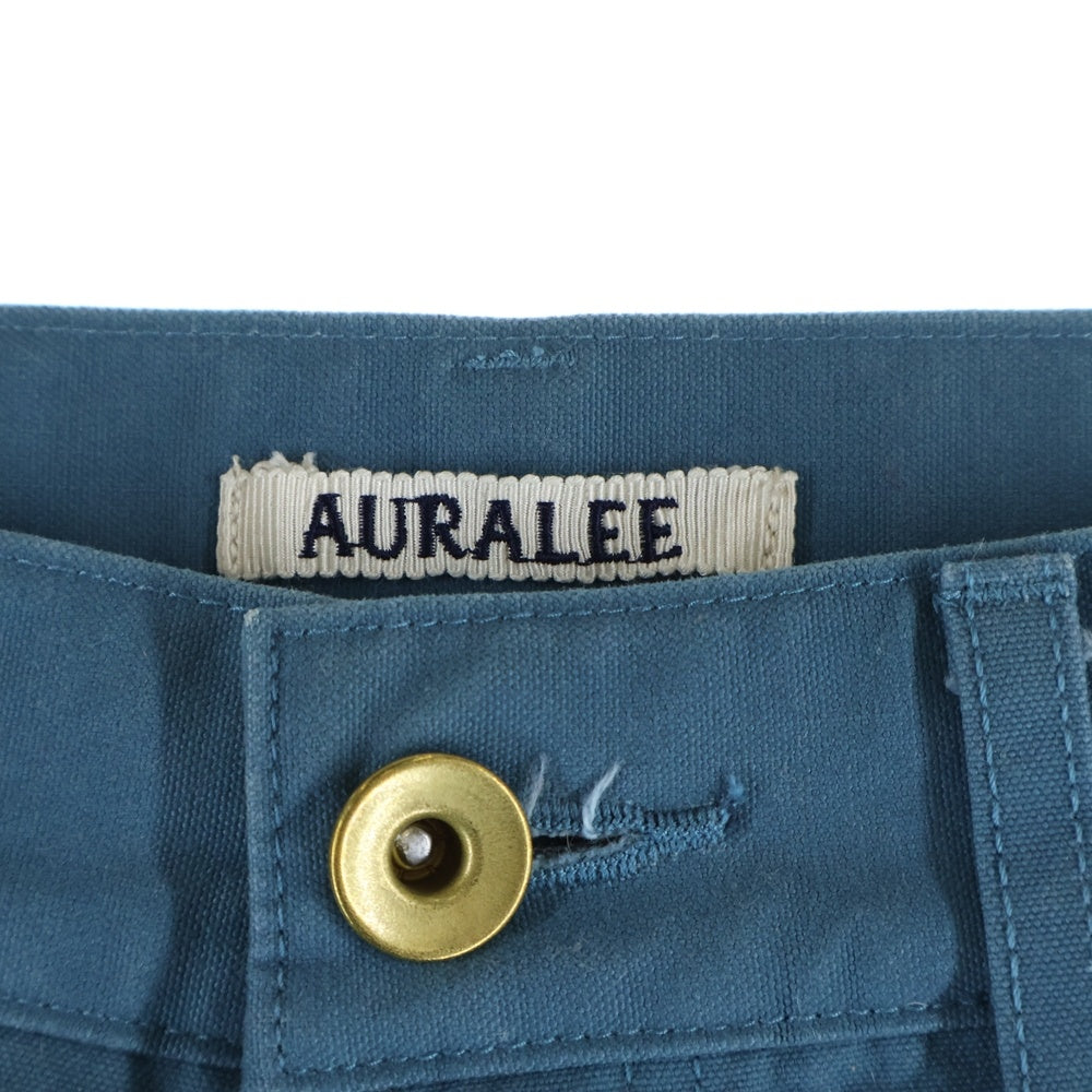 AURALEE(オーラリー) 22AW COTTON OILED CANVAS PANTS コットン オイルド ダブルニーパンツ ブルー A22AP020C