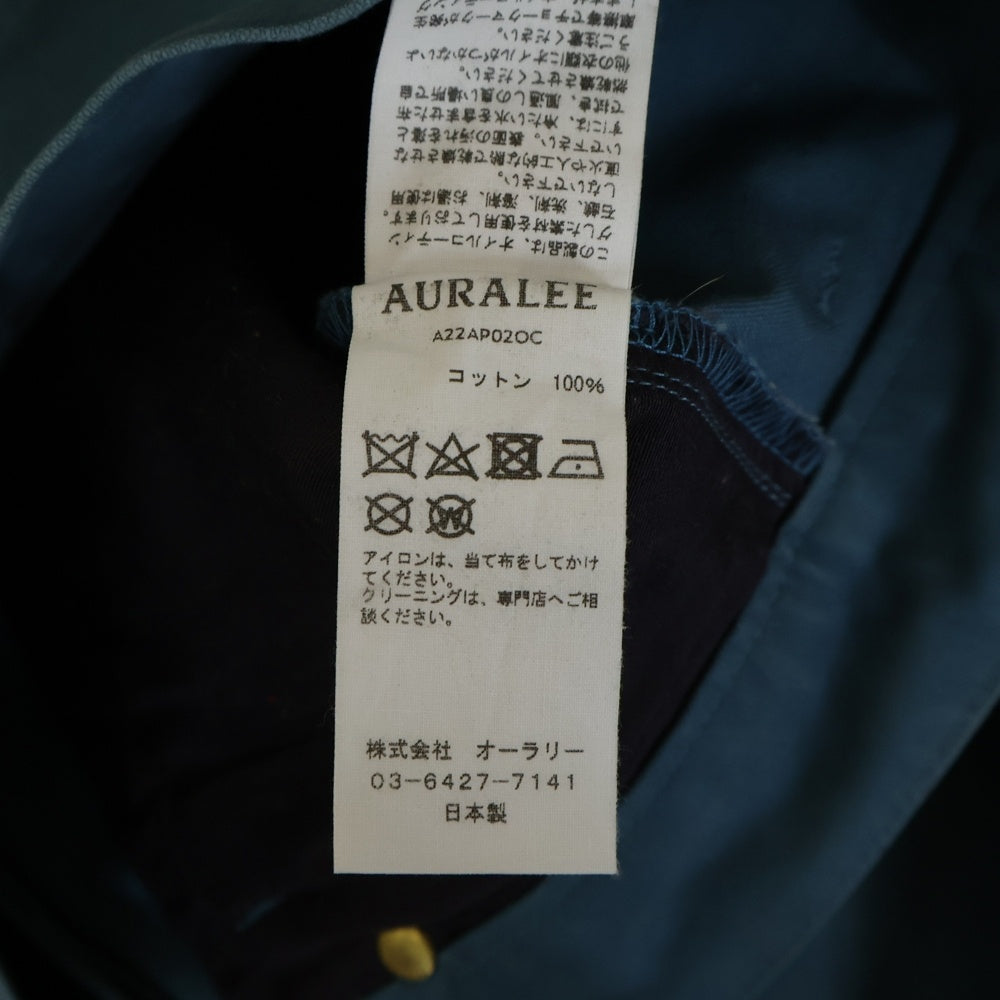 AURALEE(オーラリー) 22AW COTTON OILED CANVAS PANTS コットン オイルド ダブルニーパンツ ブルー A22AP020C