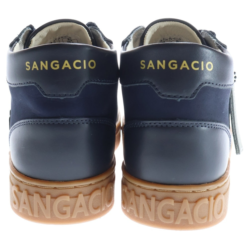 Sangacio(サンガッチョ) SG MID NAVY レザー ミッドカットスニーカー ネイビー レディース US5.5/23cm