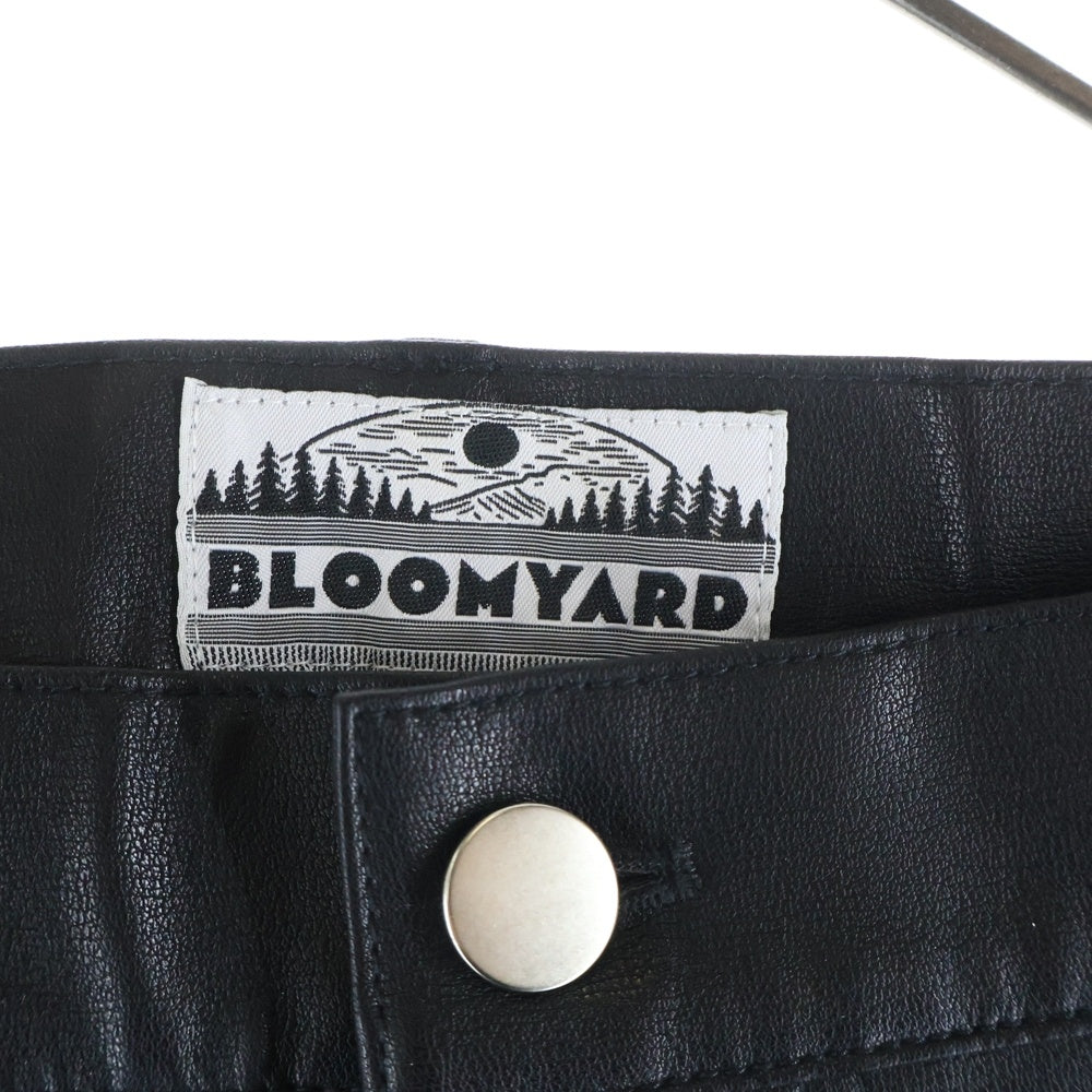 NO BRAND(ノーブランド) BLOOMYARD ブルームヤード MULTI STUDS V LEATHER SHORTS マルチ スタッズ ブイ レザーショーツ ハーフパンツ ブラック BY251-008