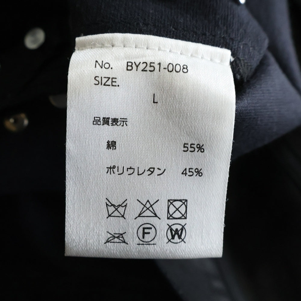 NO BRAND(ノーブランド) BLOOMYARD ブルームヤード MULTI STUDS V LEATHER SHORTS マルチ スタッズ ブイ レザーショーツ ハーフパンツ ブラック BY251-008