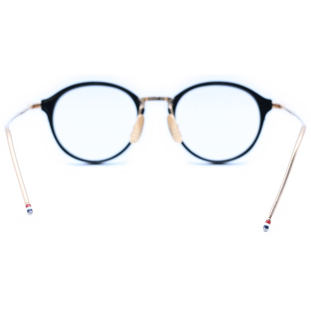 THOM BROWNE(トムブラウン) ラウンドフレーム サングラス メガネ ブラック/ゴールド TB-011A-46 レディース