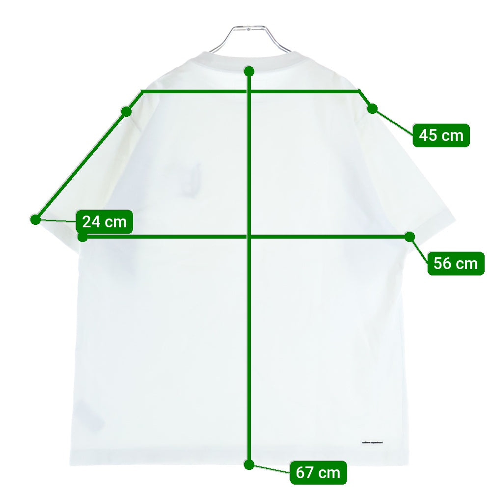 UNIFORM EXPERIMENT(ユニフォームエクスペリメント) 胸エンブロイダリーデザイン クルーネック カットソー 半袖Tシャツ ホワイト UE-232024