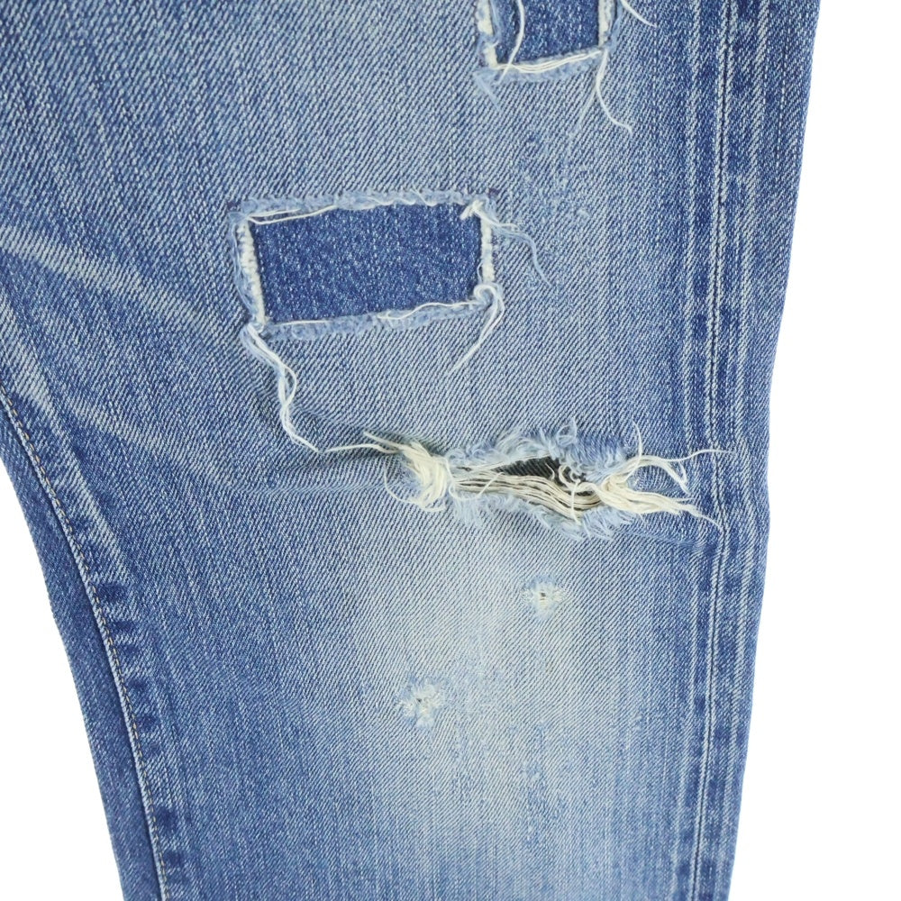 HYSTERIC GLAMOUR(ヒステリックグラマー) 1stモデル 小窓 ダメージ加工 スタッズ デニム パンツ インディゴ 4AP-1251