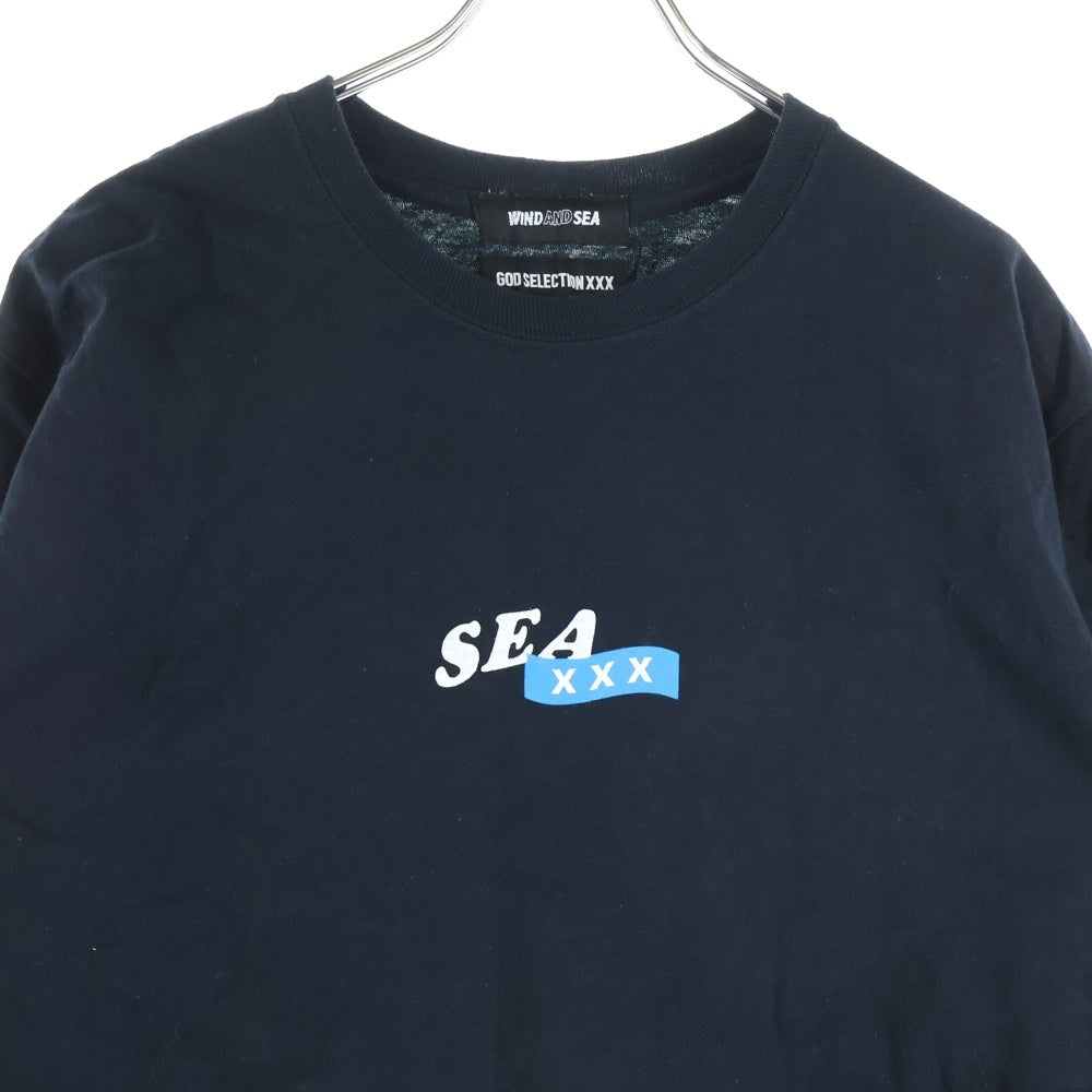 WIND AND SEA(ウィンダンシー) ×GOD SELECTION XXX WDS monogram T-SHIRT ゴッドセレクション モノグラム ロゴプリント クルーネック 半袖Tシャツ カットソー ブラック