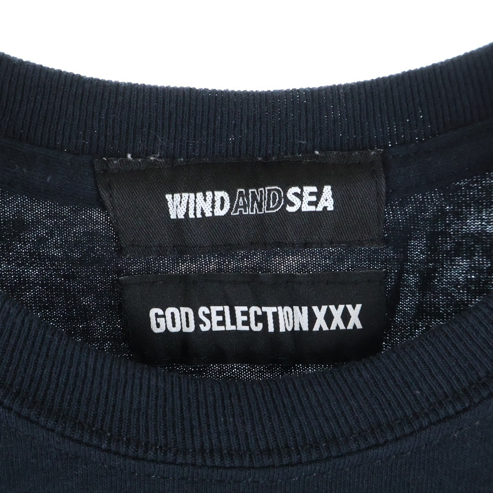 WIND AND SEA(ウィンダンシー) ×GOD SELECTION XXX WDS monogram T-SHIRT ゴッドセレクション モノグラム ロゴプリント クルーネック 半袖Tシャツ カットソー ブラック