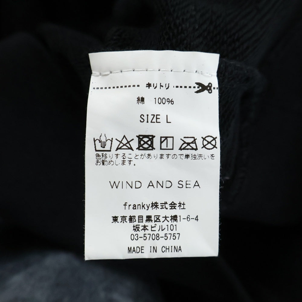 WIND AND SEA(ウィンダンシー) ×GOD SELECTION XXX WDS ゴッドセレクション ロゴプリント スウェット プルオーバー パーカー ブラック