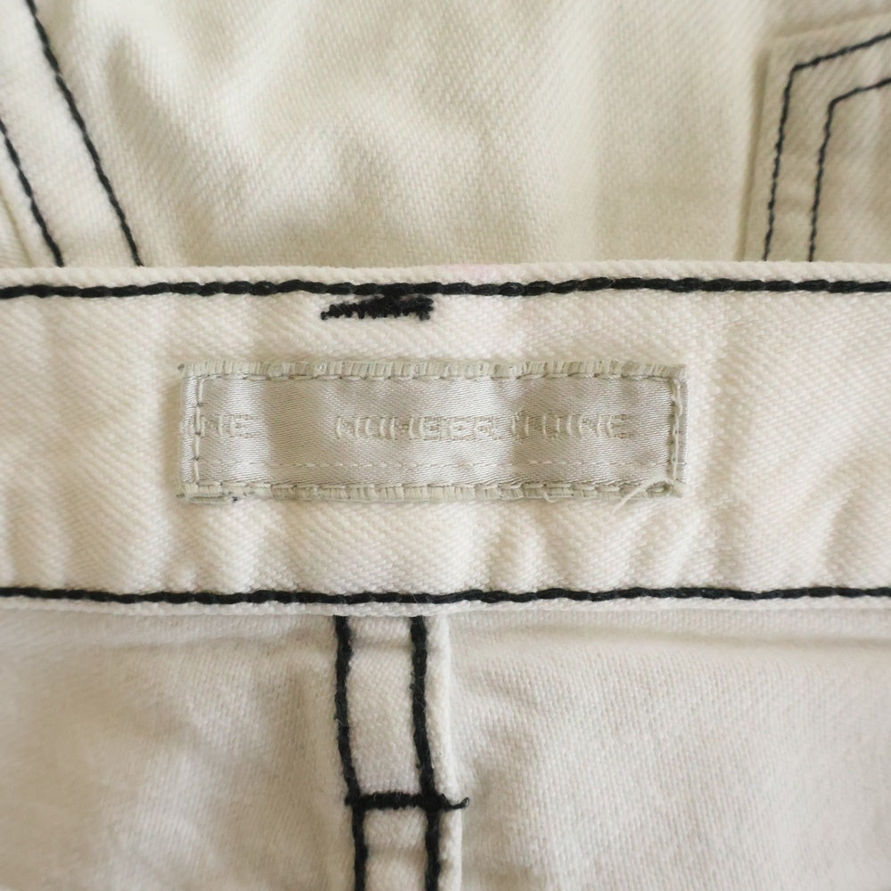 NUMBER (N)INE(ナンバーナイン) 02SS モダンエイジ期 ジップフライ ストレート クラッシュド ダメージ デニム パンツ ホワイト