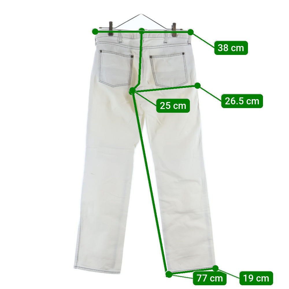 NUMBER (N)INE(ナンバーナイン) 02SS モダンエイジ期 ジップフライ ストレート クラッシュド ダメージ デニム パンツ ホワイト