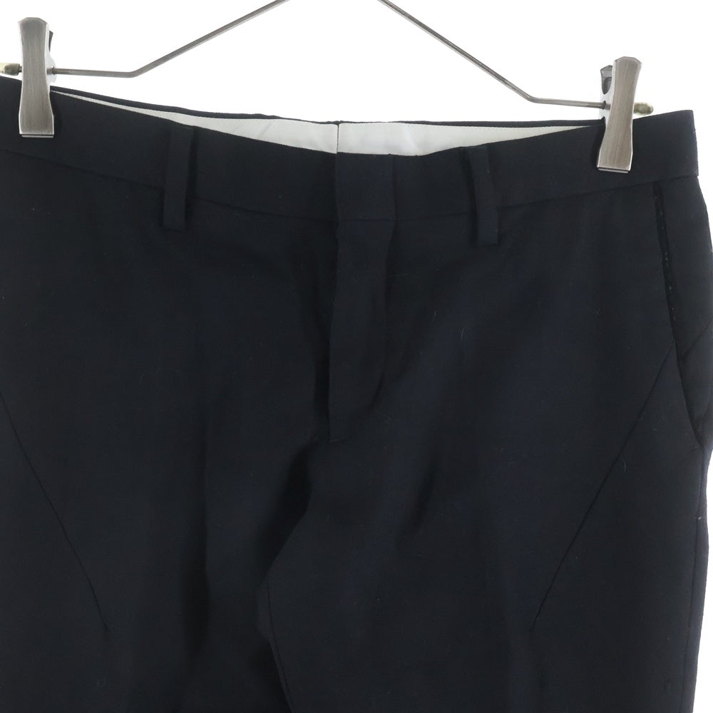 NUMBER (N)INE(ナンバーナイン) 09AW バイアスダーツ ストレート プレスド スラックス パンツ トラウザー ブラック F09-CLPL001A