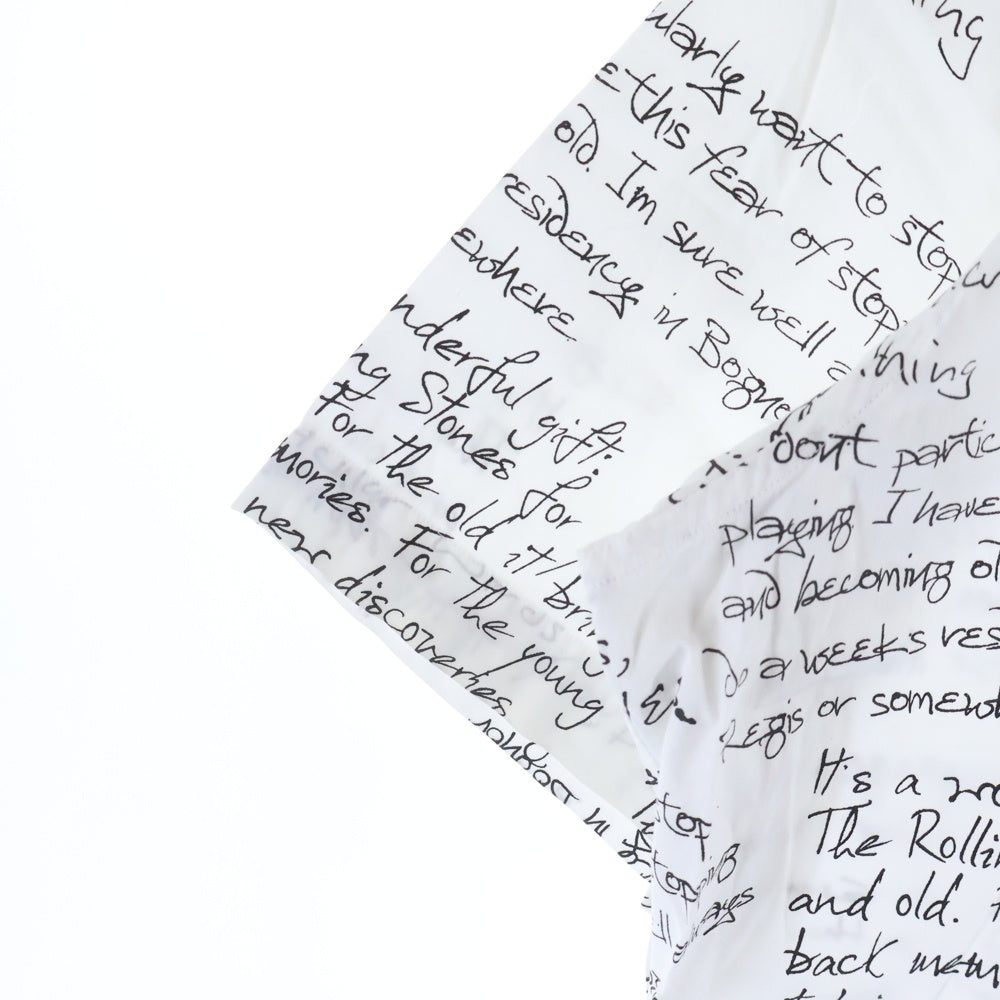 COMME des GARCONS HOMME PLUS(コムデギャルソンオムプリュス) 06SS ローリングストーンズ期 総柄 レギュラーカラー 半袖シャツ ホワイト/ブラック PQ-B009