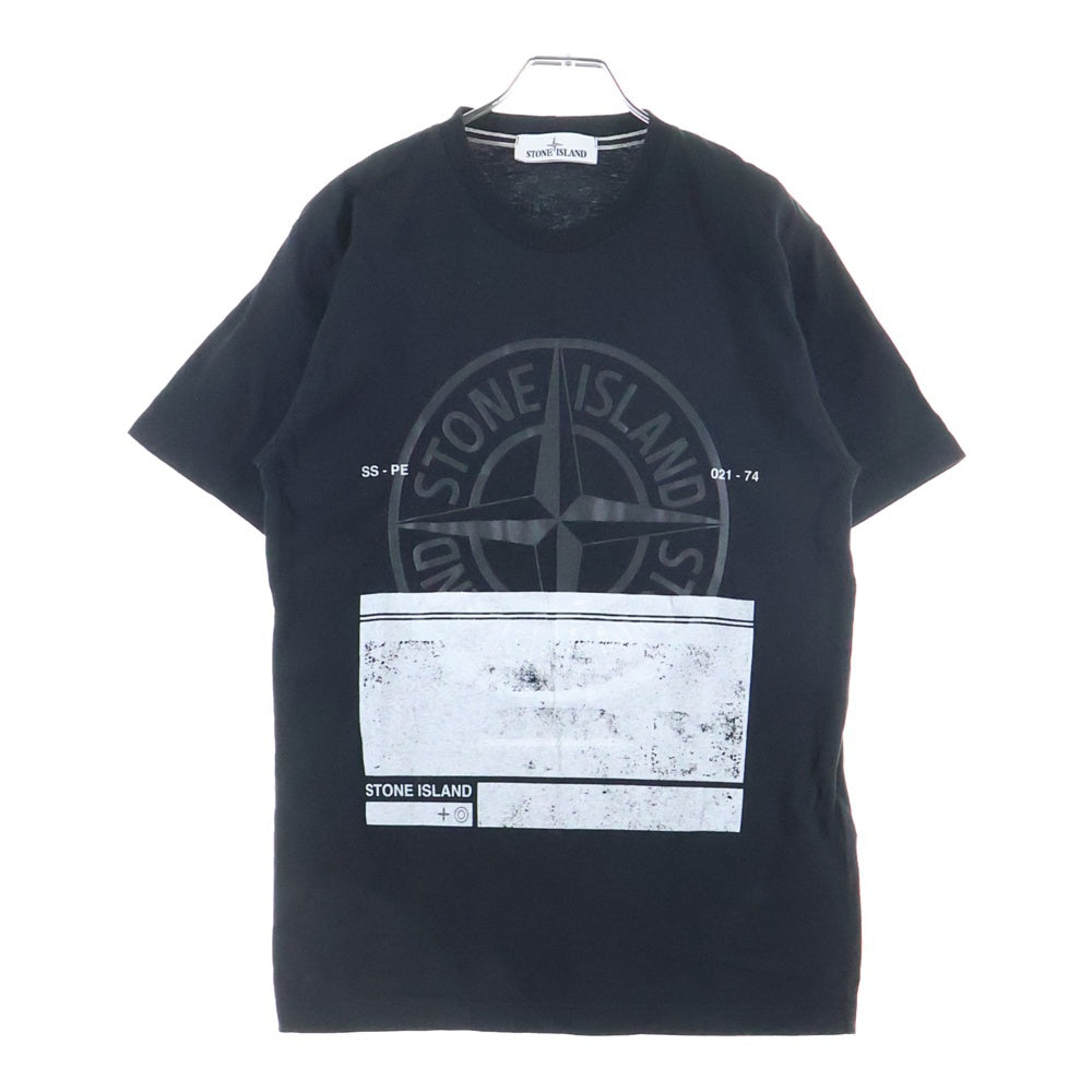 STONE ISLAND(ストーンアイランド) ロゴプリントTシャツ 半袖カットソー ブラック 74152NS65