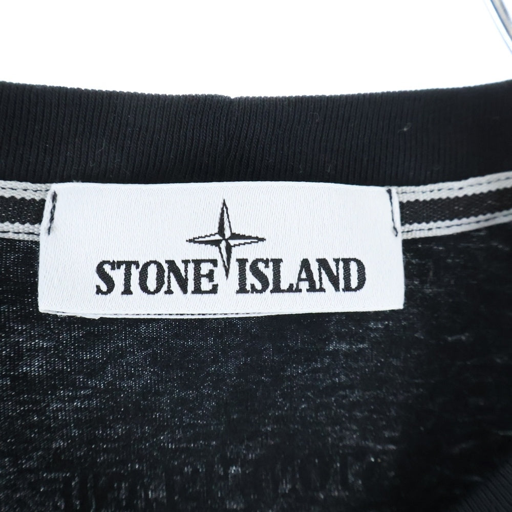 STONE ISLAND(ストーンアイランド) ロゴプリントTシャツ 半袖カットソー ブラック 74152NS65
