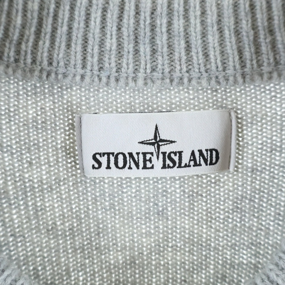 STONE ISLAND(ストーンアイランド) コンパスパッチ クルーネック ニットセーター グレー 7715508A3