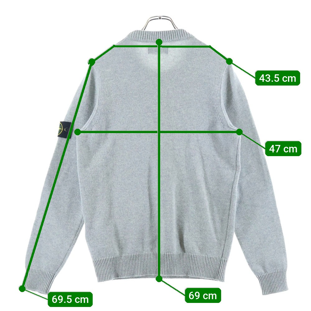 STONE ISLAND(ストーンアイランド) コンパスパッチ クルーネック ニットセーター グレー 7715508A3