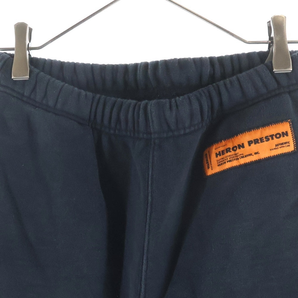 HERON PRESTON(ヘロンプレストン) 21AW サイドプリント ドローストリング スウェットパンツ ブラック HMCH024F21JER001