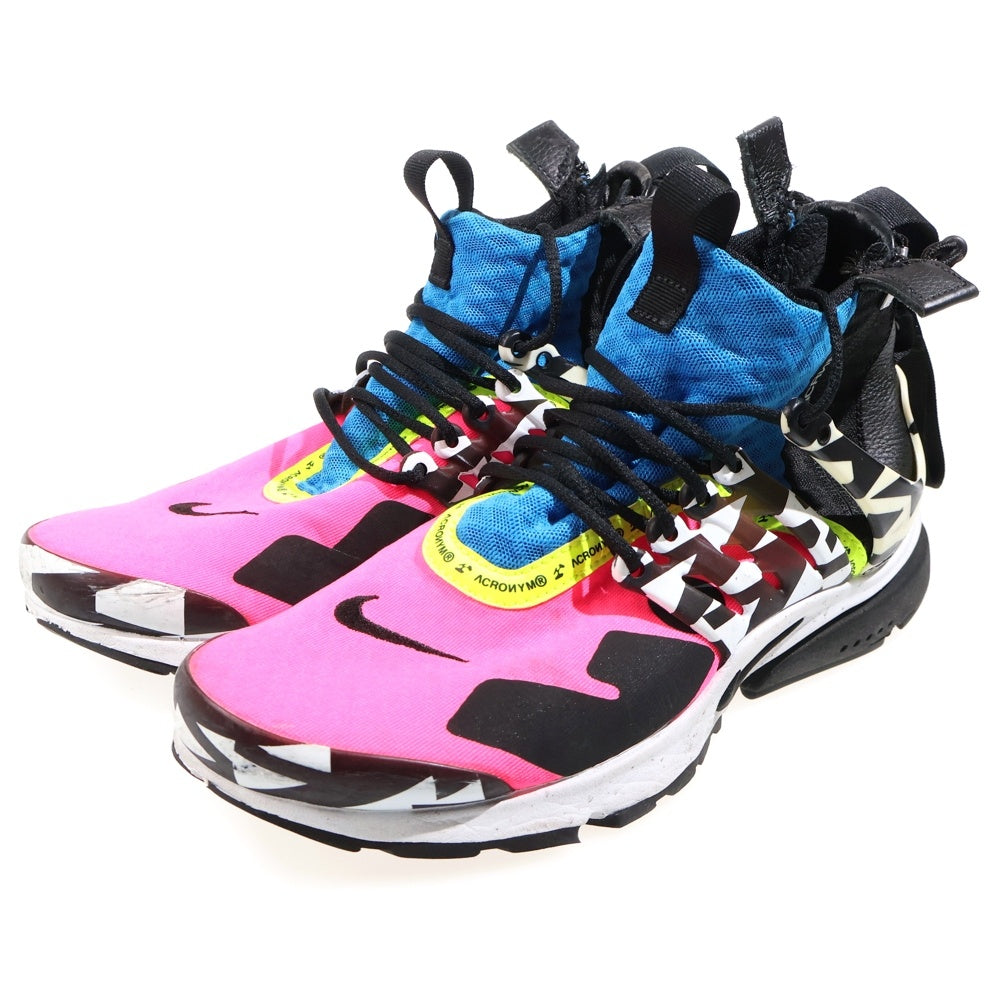 NIKE(ナイキ) ×ACRONYM AIR PRESTO MID HYPER PINK アクロニウム エアプレスト ハイパーピンク ミッドカットスニーカー マルチカラー US7/25cm AH7832-600