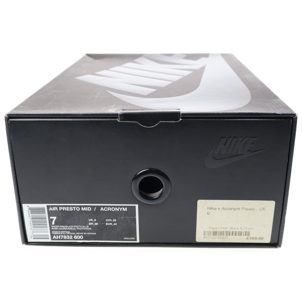 NIKE(ナイキ) ×ACRONYM AIR PRESTO MID HYPER PINK アクロニウム エアプレスト ハイパーピンク ミッドカットスニーカー マルチカラー US7/25cm AH7832-600