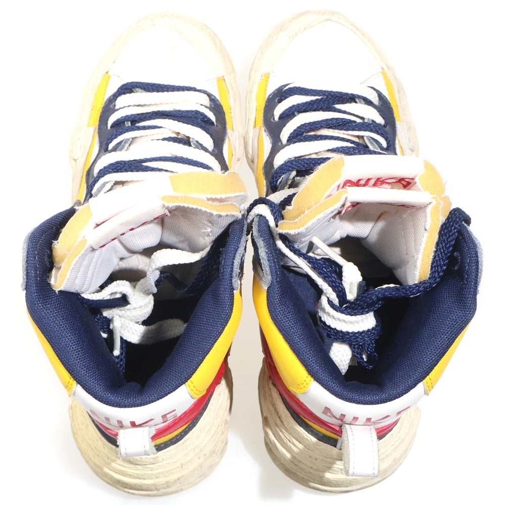 NIKE(ナイキ) ×sacai BLAZER MID VARSITY MAIZE サカイ ブレーザー バーシティーメイズ ミッドカットスニーカー マルチカラー US7/25cm BV0072-700