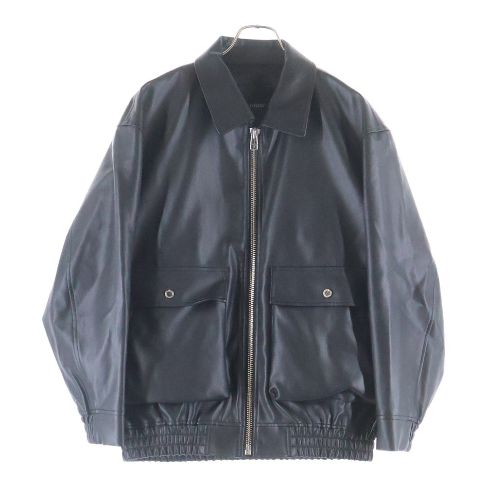 LOVELESS(ラブレス) シンセティック ジップアップレザージャケット ブラック 61F55-840-09